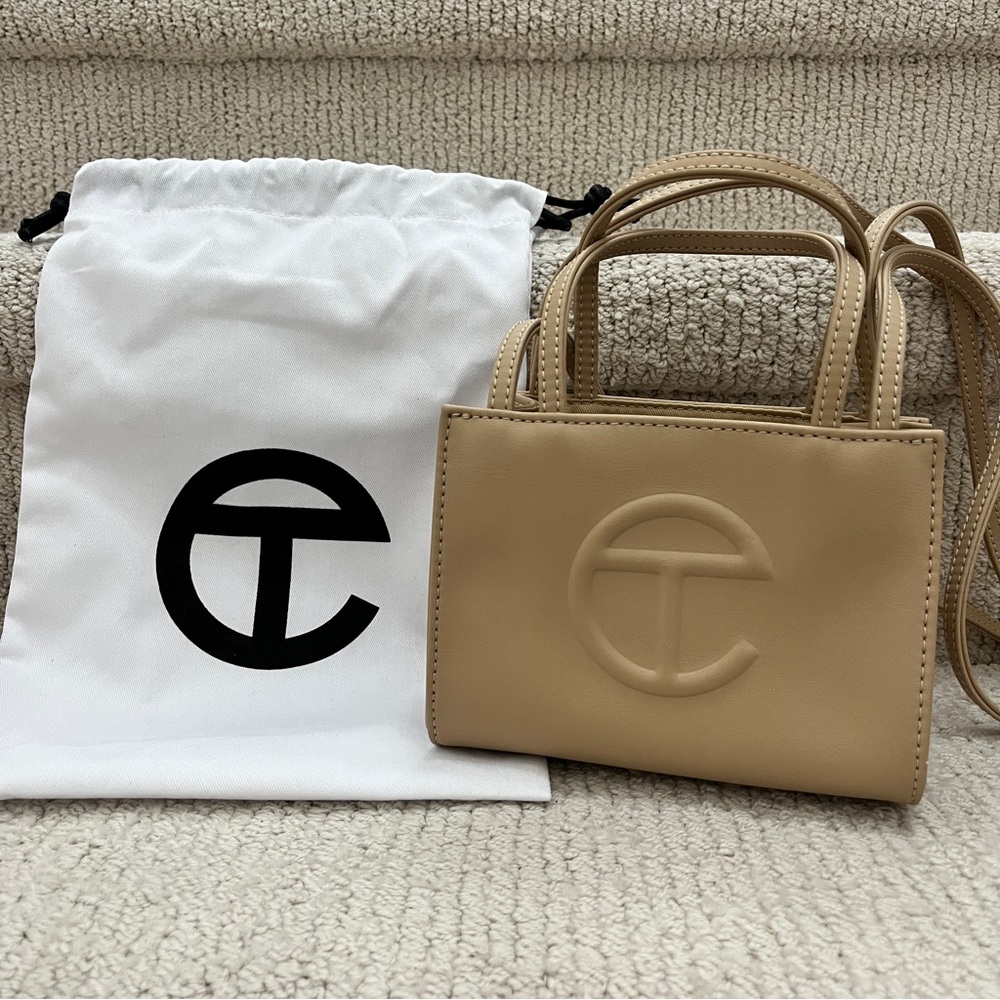 Telfar Small Shopping Bag Vegan Leather Crossbody Tote NWOT Cream
